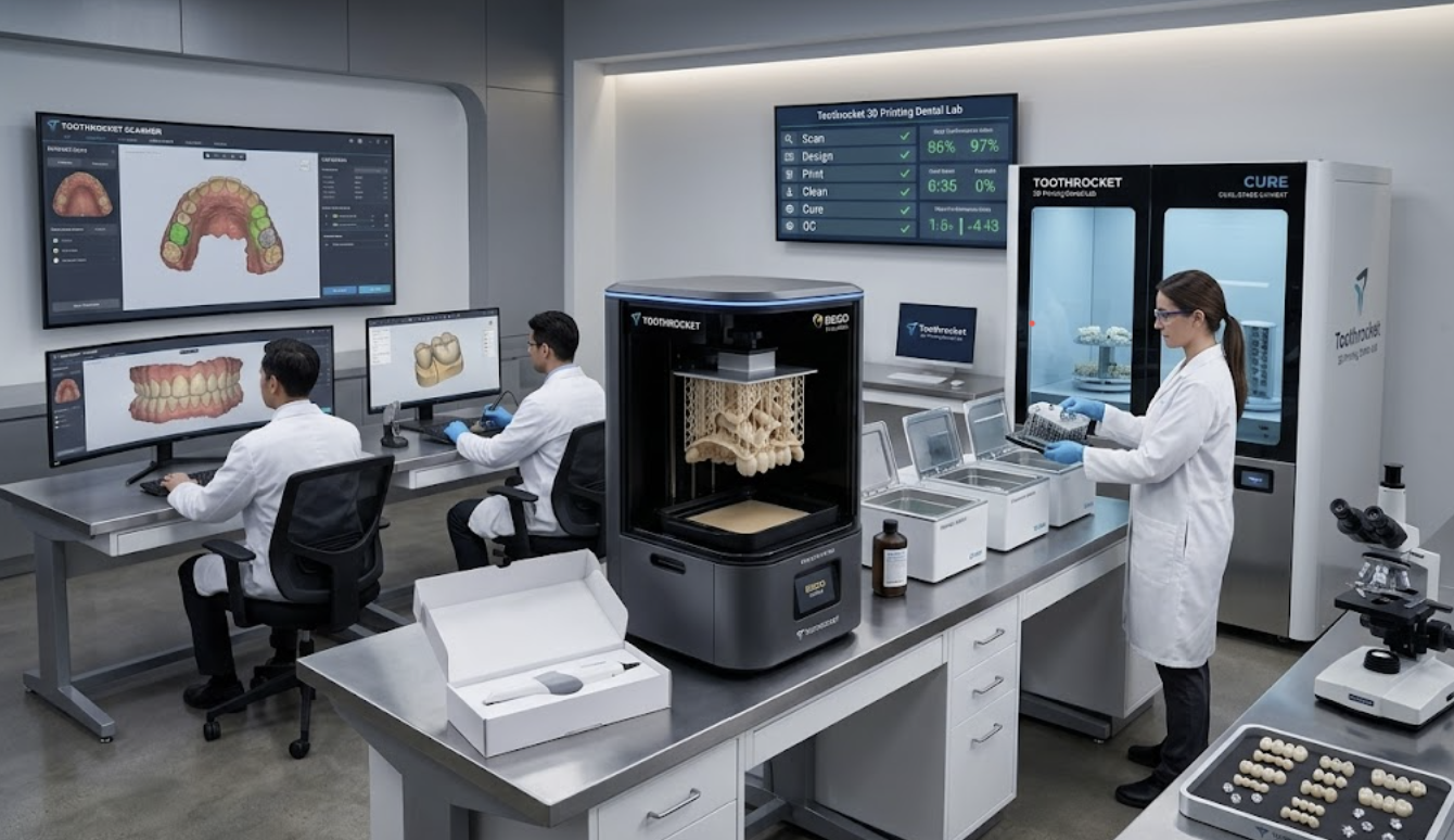 Lab technician crafting restoration