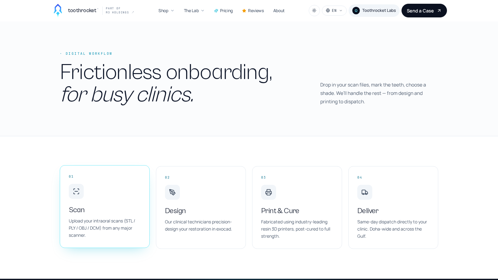 Figure 1 · The workflow page — your entry point to send a case.